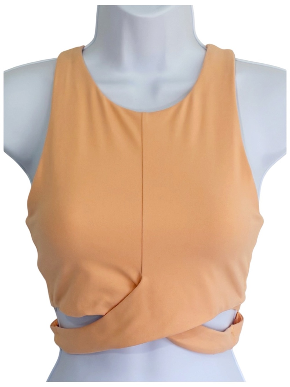 ATHLETA Conscious Crop Cutout Sports Bra Tank Top Peach Orange XS - Picture 2 of 8